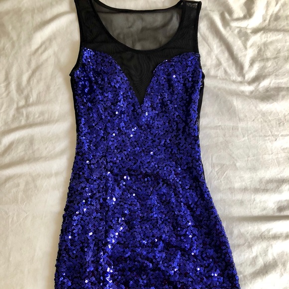 lipsy blue sequin dress